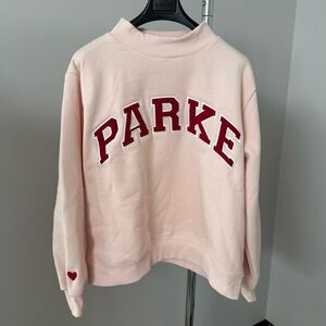 PARKE Valentine’s Varsity Mockneck L/XL Peony + Crimson